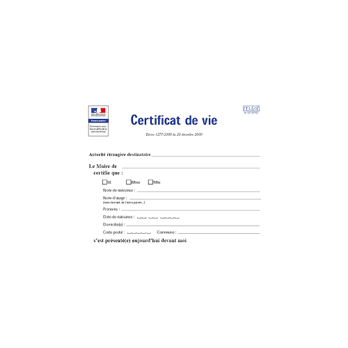 Certificat de vie