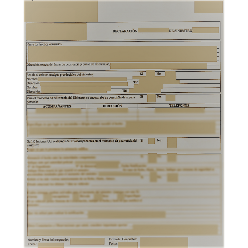 Attestation de sinistre