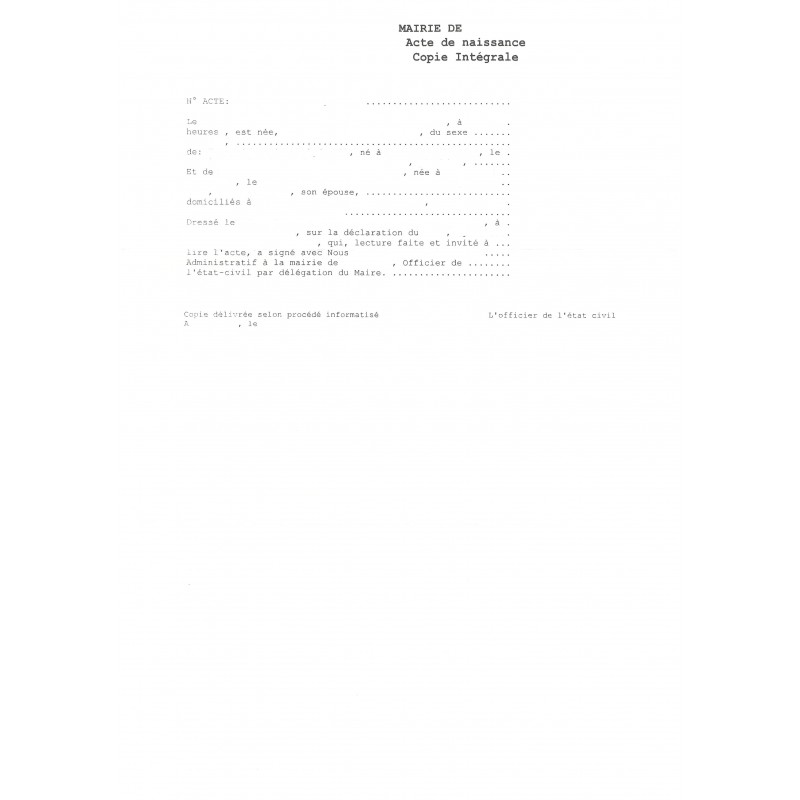 Certificado de nacimiento