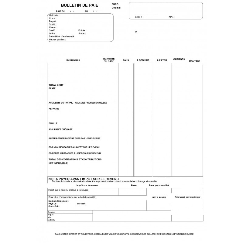 Fiche de salaire