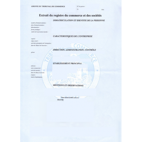 Certificats du Registre du Commerce et des Sociétés