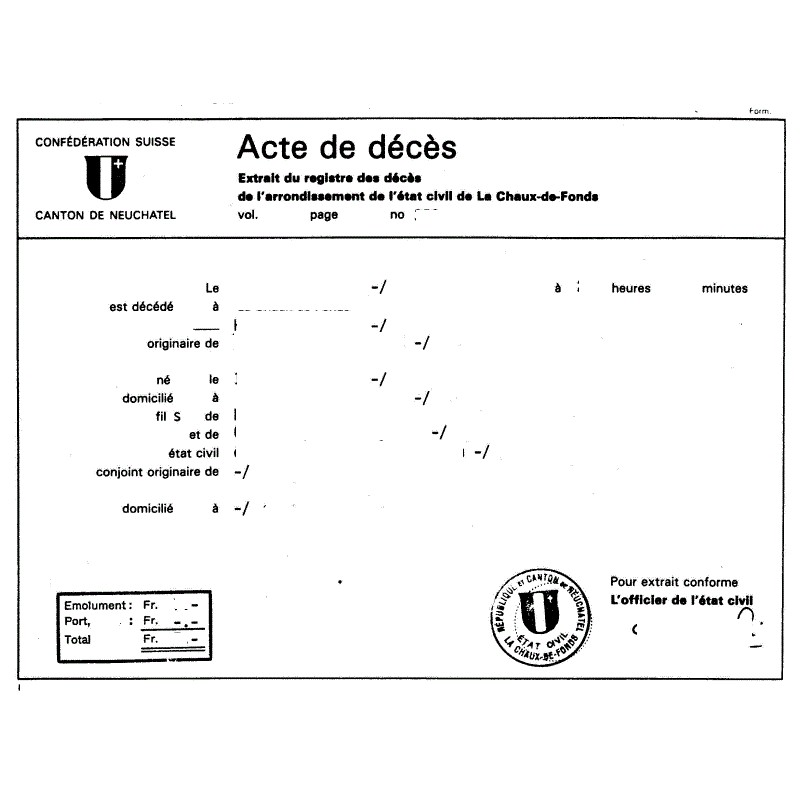 Certificado de defunción