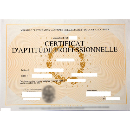 Attestation professionnelle