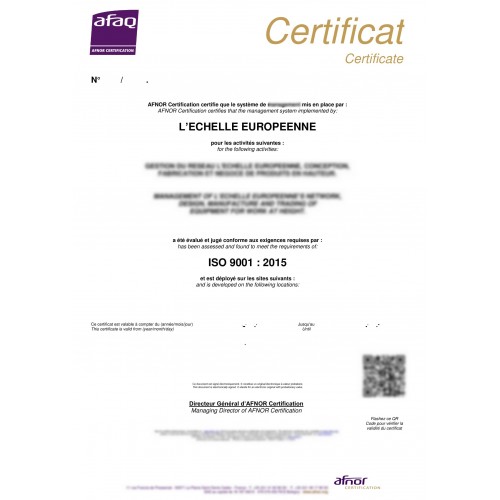 Certification de qualité